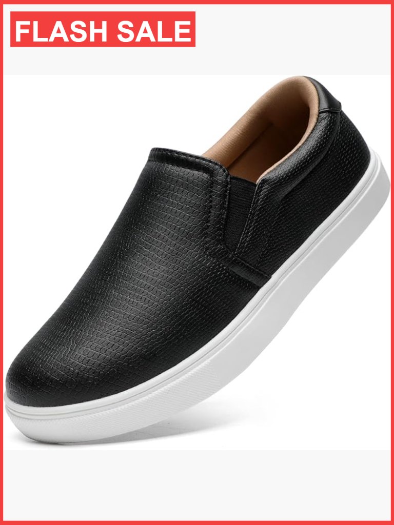 Vegan Faux Leather Slip On Loafers Comfort Business Casual Sneakers